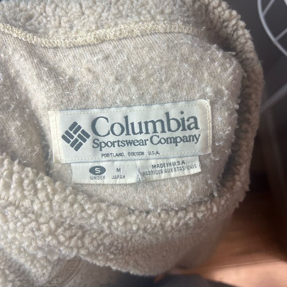 Columbia Unisex Teddy Sherpa Pullover Sweatshirt Size Small Crew/Mock Neck - Picture 5 of 5